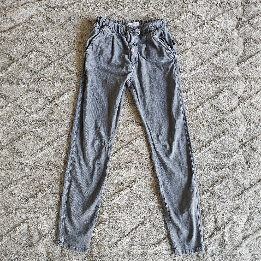 Zara Kids Size 10 Girls Skinny Pull On Pants Grey Gray Stretch Waist Band